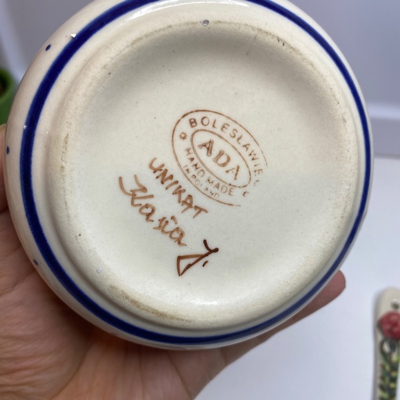 Polish Pottery Sugar bowl and creamer From Zaklady Ceramiczne Boleslawiec Unikat - Picture 12 of 14